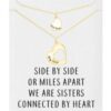 Gold Plated Big Sister and Little Sister Necklace Set with Quote Card buy online shopping cheap sale