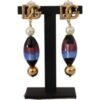 Gold Plated Brass Glass Design Dangling Earrings buy online shopping cheap sale