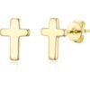 Gold Plated Cross Stud Earrings buy online shopping cheap sale