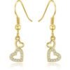 Gold Plated Double Heart Drop Earrings Created with Zircondia® Crystals buy online shopping cheap sale