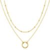 Gold Plated Double Layered Circle Necklace buy online shopping cheap sale