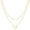 Gold Plated Double Layered Heart Necklace buy online shopping cheap sale