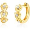 Gold Plated Flower Hoop Earrings Created with Zircondia® Crystals buy online shopping cheap sale