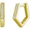 Gold Plated Geometric Hoop Earrings Created with Zircondia® Crystals buy online shopping cheap sale