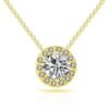 Gold Plated Halo Necklace Created with Zircondia® Crystals buy online shopping cheap sale