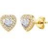 Gold Plated Heart Halo Earrings Created with Zircondia® Crystals buy online shopping cheap sale