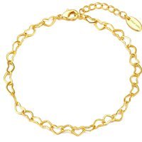 Gold Plated Heart Link Bracelet