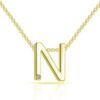 Gold Plated Initial Necklace Letter N Created with Zircondia® Crystals buy online shopping cheap sale
