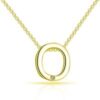 Gold Plated Initial Necklace Letter O Created with Zircondia® Crystals buy online shopping cheap sale