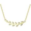Gold Plated Leaf Necklace Created with Zircondia® Crystals buy online shopping cheap sale