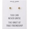 Gold Plated Love Knot Earrings with Quote Card buy online shopping cheap sale