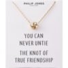 Gold Plated Love Knot Necklace with Quote Card buy online shopping cheap sale