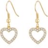 Gold Plated Open Heart Drop Earrings Created with Zircondia® Crystals buy online shopping cheap sale