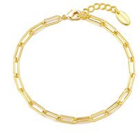 Gold Plated Small Link Paperclip Bracelet