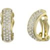 Gold Plated Pave Clip On Earrings Created with Zircondia® Crystals buy online shopping cheap sale