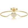 Gold Plated Pave Heart Friendship Bracelet Created with Zircondia® Crystals buy online shopping cheap sale