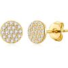 Gold Plated Pave Round Earrings Created with Zircondia® Crystals buy online shopping cheap sale