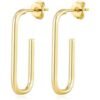 Gold Plated Rectangle Hoop Earrings buy online shopping cheap sale