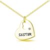 Gold Plated Sister Heart Necklace Created with Zircondia® Crystals