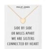 Gold Plated Sister Heart Necklace with Quote Card buy online shopping cheap sale