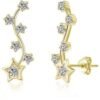 Gold Plated Star Climber Earrings Created with Zircondia® Crystals buy online shopping cheap sale