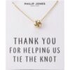 Gold Plated Thank You for Helping us Tie The Knot Necklace with Quote Card buy online shopping cheap sale