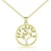 Gold Plated Tree of Life Necklace Created with Zircondia® Crystals buy online shopping cheap sale