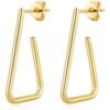 Gold Plated Triangle Hoop Earrings buy online shopping cheap sale