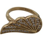 Gold Wing Clear CZ 925 Silver Authentic Women