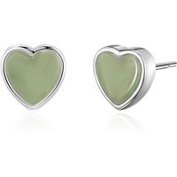 Green Aventurine Heart Stud Earrings