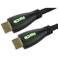 Green LED Lit HDMI Cable Braided 1m 4k Ready