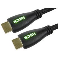 Green LED Lit HDMI Cable Braided 3m 4k Ready