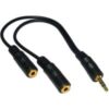 Headphone Splitter Cable 3.5mm Plug to 2x Sockets Gold buy online shopping cheap sale