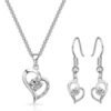 Heart "Mum" Necklace and Earrings Set Created with Zircondia® Crystals buy online shopping cheap sale