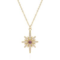 Heidi North Star Birthstone Necklace | 18K Gold Plated