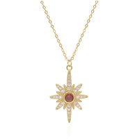 Heidi North Star Birthstone Necklace | 18K Gold Plated
