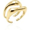 Indra Double Wave Ring Set | 18K Gold Plated