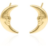 Indu Moon Face Stud Earrings | 18K Gold Plated