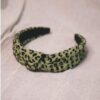 Inez Leopard Knot Headband – Green