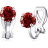 January (Garnet) Birthstone Clip On Earrings Created with Zircondia® Crystals buy online shopping cheap sale