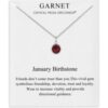 January (Garnet) Birthstone Necklace Created with Zircondia® Crystals