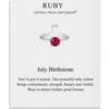 July (Ruby) Adjustable Birthstone Ring Created with Zircondia® Crystals buy online shopping cheap sale