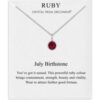 July (Ruby) Birthstone Necklace Created with Zircondia® Crystals buy online shopping cheap sale