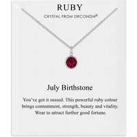July (Ruby) Birthstone Necklace Created with Zircondia® Crystals