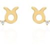 Kali Zodiac Symbol Stud Earrings | 18K Gold Plated buy online shopping cheap sale