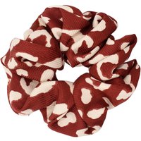 Kamali Leopard Print Scrunchie – Red