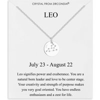 Leo Zodiac Star Sign Disc Necklace Created with Zircondia® Crystals