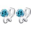 Light Blue Crystal Clip On Earrings Created with Zircondia® Crystals buy online shopping cheap sale