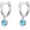 Light Blue Crystal Hoop Earrings Created with Zircondia® Crystals buy online shopping cheap sale