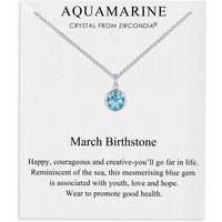 March (Aquamarine) Birthstone Necklace Created with Zircondia® Crystals